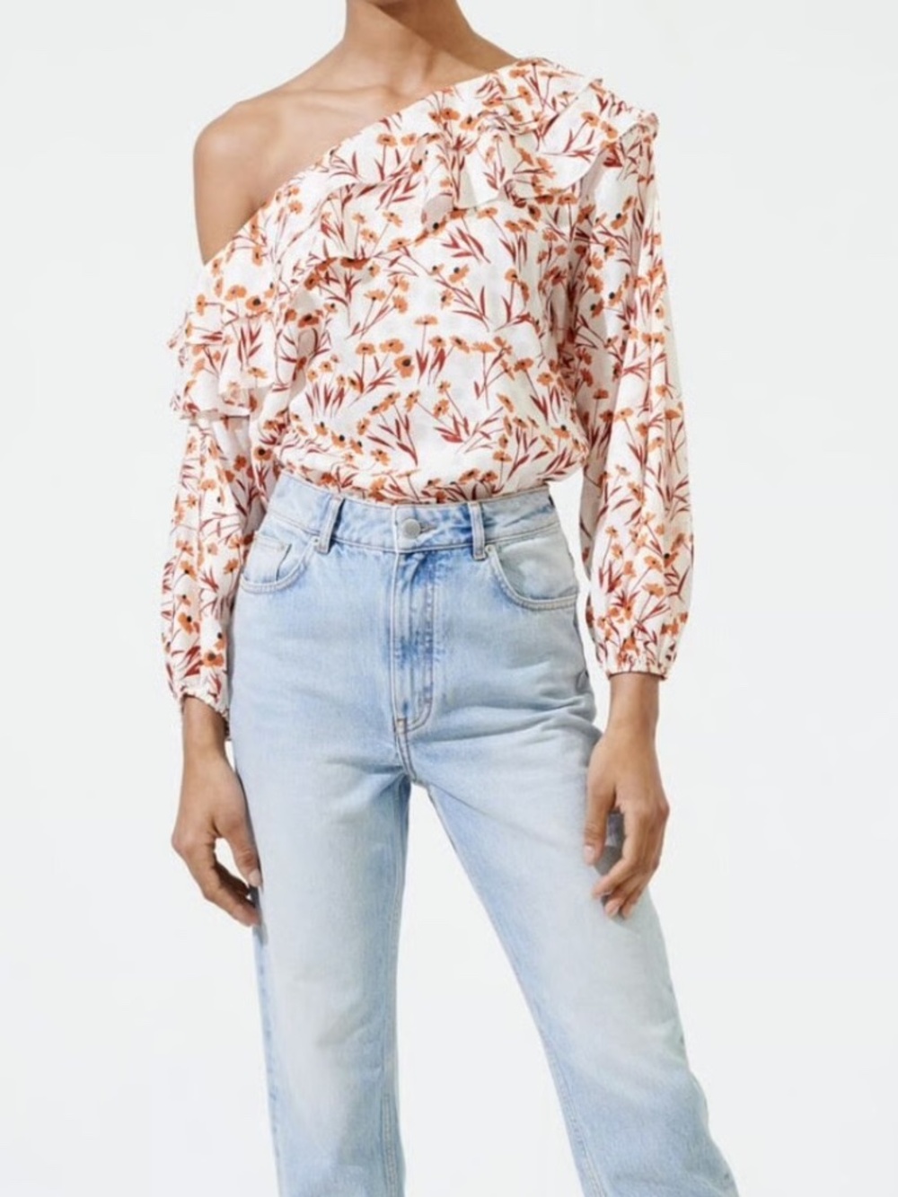 Maje Laurane One Shoulder Blouse - size XL